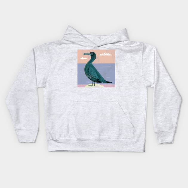 Flightless Cormorant Kids Hoodie by Gareth Lucas